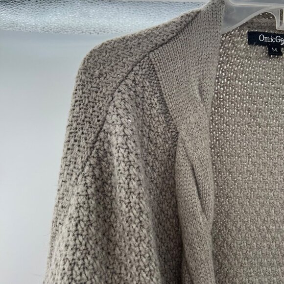 OmicGot Women's Knit Open Front Cardigan Long Sleeve Gray Size Medium - Picture 4 of 9